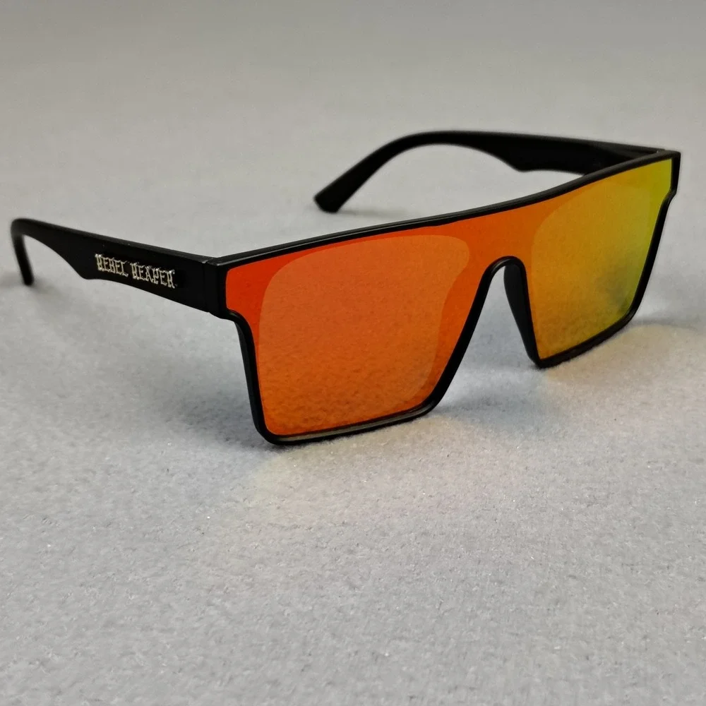 Rebel Reaper Sunglasses Red Flash Mirror OFFGRD Style Flat Top Surfer Biker NEW